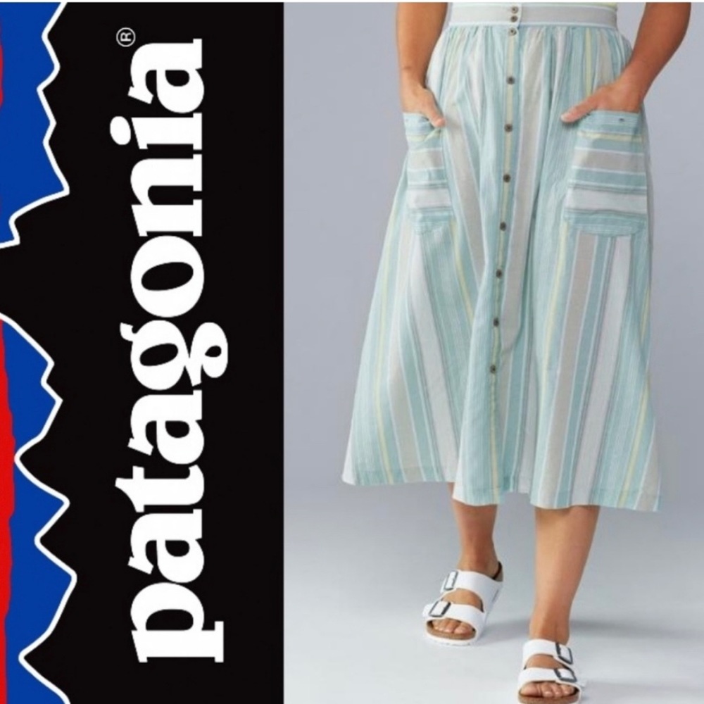 Patagonia | Lightweight Green Button Down Skirt